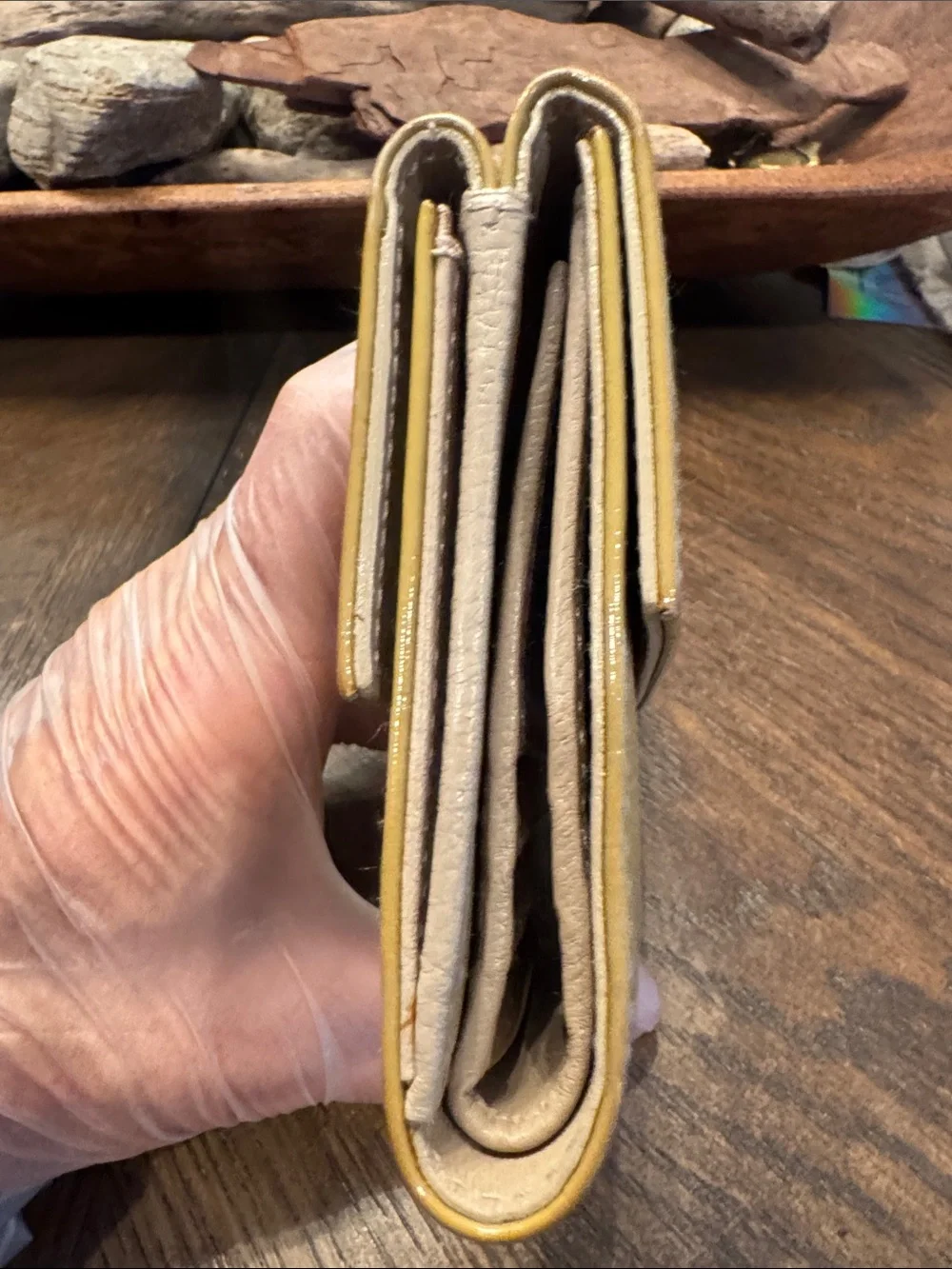 Dior Leather Wallet - Pale Mustard Yellow